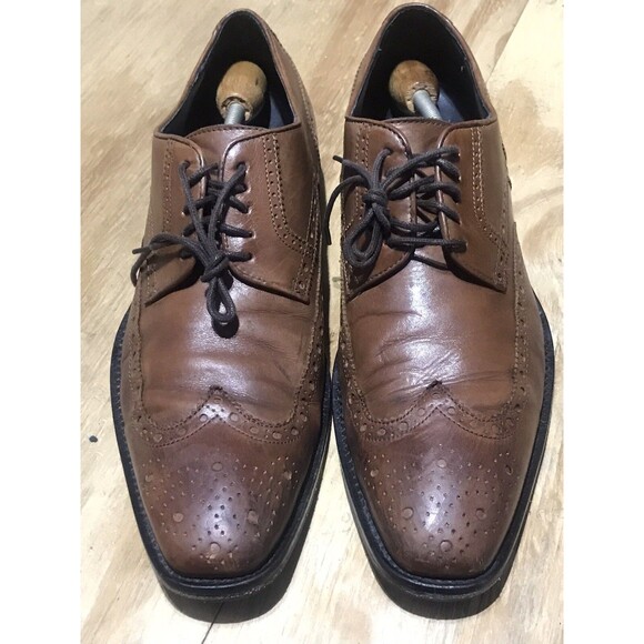 hugo boss Brown Leather Wing Tip Vero Cuoio Lace Up Shoes Men 9.5 main image 8